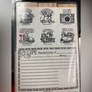 Stampin’ Up Set of Rubber Stamps on Wood Bases 1996 Copyright Like New